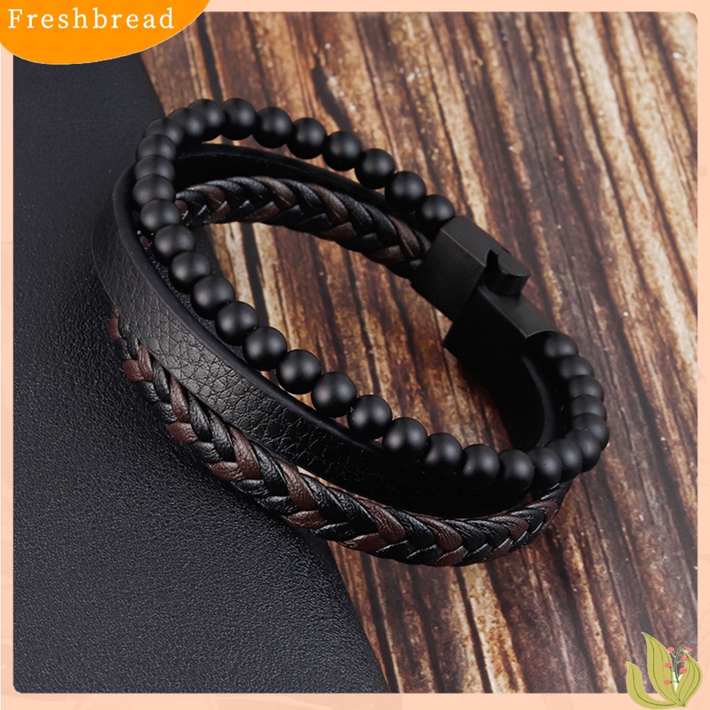 &lt; Freshbread &gt; Gelang Pria Multi-layer Perhiasan Punk Semua Pertandingan Mix Warna Gelang Untuk Pakaian Sehari-Hari