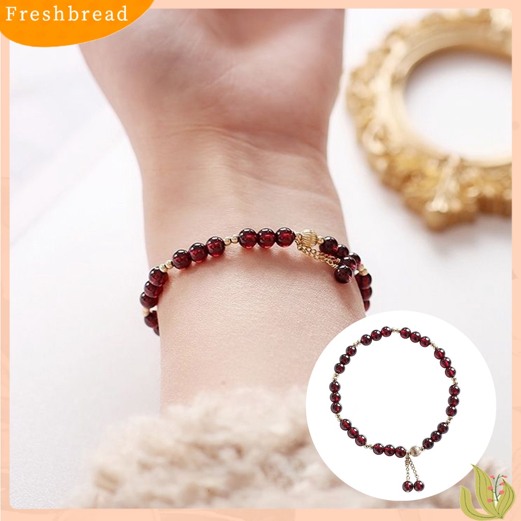 &lt; Freshbread &gt; Wanita Gelang Warna Kontras Mewah Manik-Manik Untai Penampilan Bagus Reguler Fit Hias Portable Permukaan Halus Tembus Lady Bangle Perhiasan Wanita