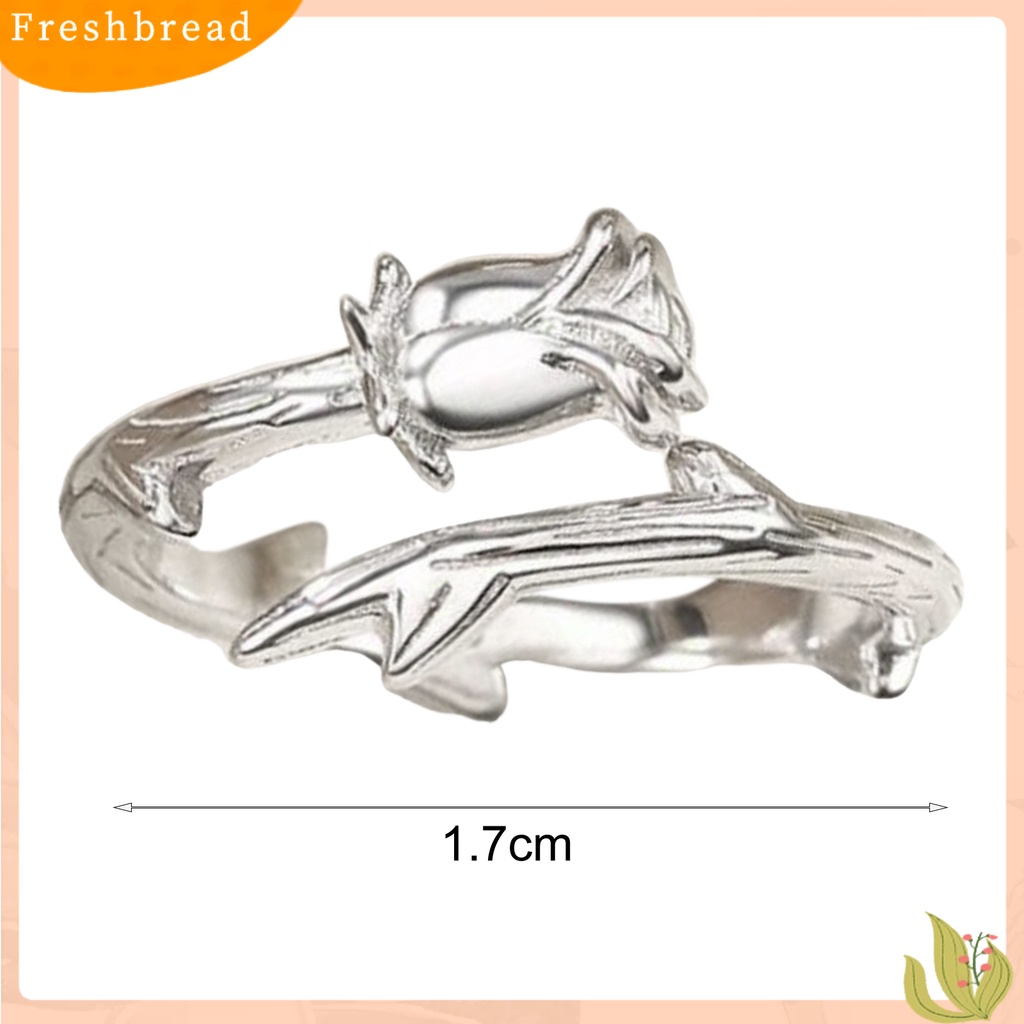 &lt; Freshbread &gt; Couple Cincin Warna Perak Pangeran Dan Mawar Adjustable Indah Perhiasan Dekorasi Tembaga Wanita Pria Jari Cincin Hadiah Hari Valentine