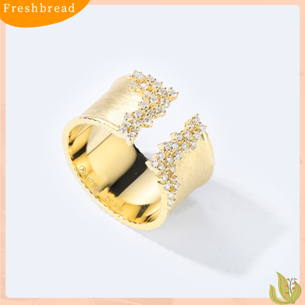 &lt; Freshbread &gt; Cincin Jari Open-end Adjustable Tembaga Tampilan Glossy Perhiasan Open Ring Untuk Pacar