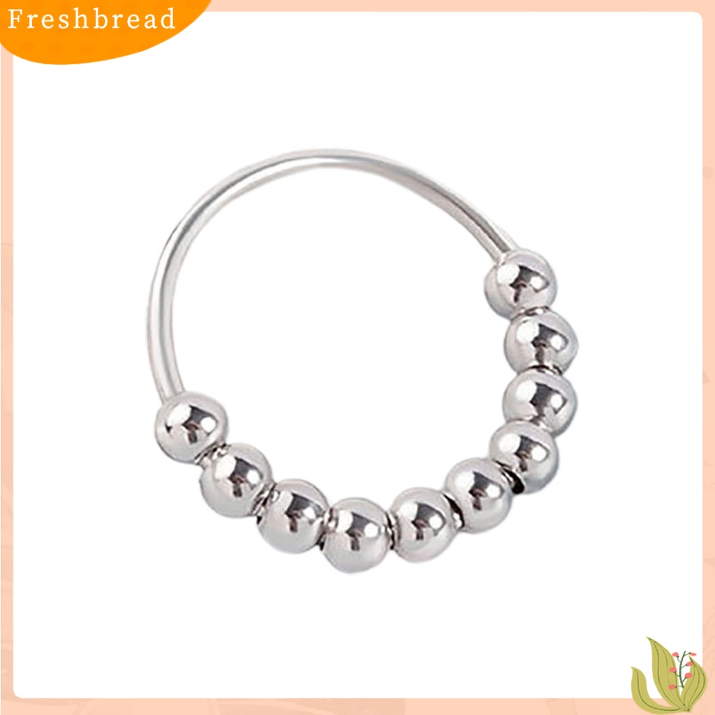 &lt; Freshbread &gt; Cincin Wanita Penghilang Stress Warna Solid Unisex Alloy Rotary Cool Men Circlet Hand Accessories