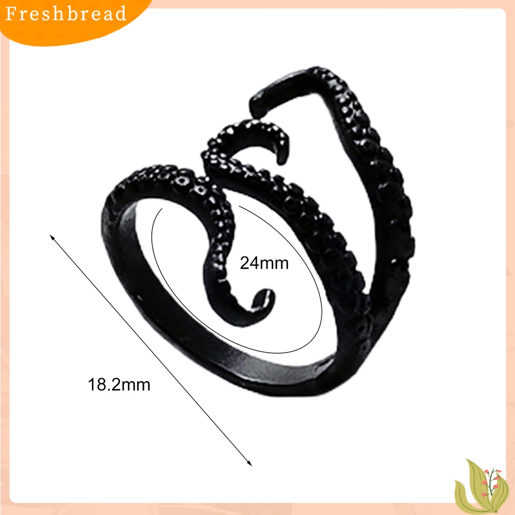 &lt; Freshbread &gt; Sederhana Punk Adjustable Bentuk Gurita Jari Cincin Pria Cincin Perhiasan Aksesori