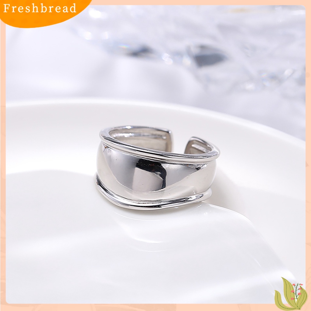 &lt; Freshbread &gt; Fashion Cincin Lebar Terbuka Dapat Disesuaikan Sederhana Jari Band Perhiasan Aksesori Untuk Pacaran