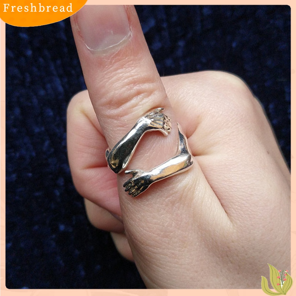 &lt; Freshbread &gt; Cincin Hugging Adjustable Open End 2warna Adjustable Finger Jewellery Untuk Pasangan