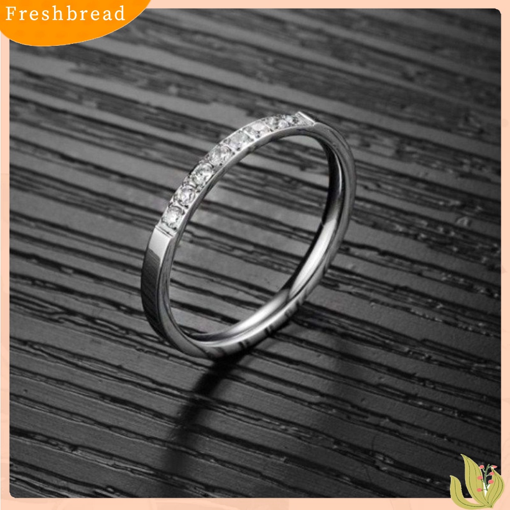 &lt; Freshbread &gt; Bling Baris Tunggal Berlian Imitasi Fashion Wanita Jari Cincin Pernikahan Pertunangan Perhiasan