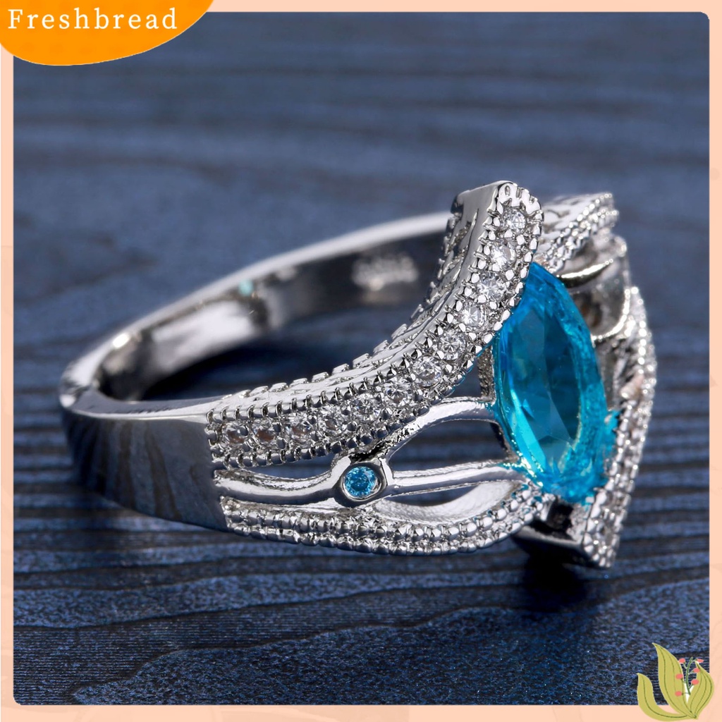 &lt; Freshbread &gt; Band Pernikahan Eye-catching Permukaan Mengkilap Alloy Sparkling Wedding Ring Jewelry Hadiah Ulang Tahun Untuk Pesta