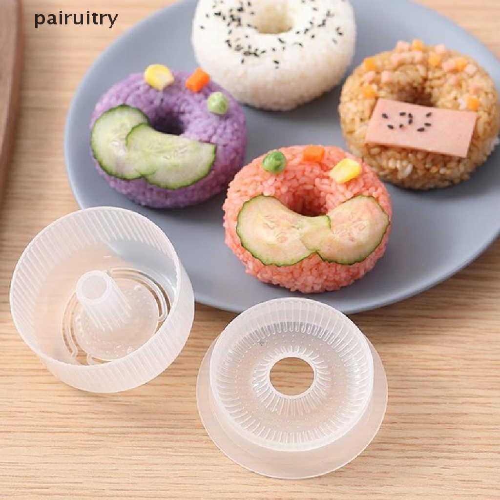 Prt 2PCS Pembuat Bentuk Donat Sushi Kreatif Rice Ball Mold Home Non-Stick Rice Mold PRT