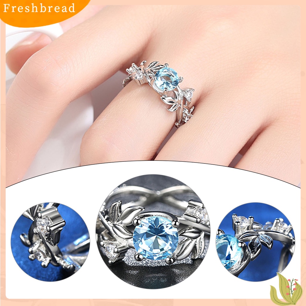 &lt; Freshbread &gt; Cincin Wanita Desain Bunga Semua Pertandingan Aksesoris Fashion Cincin Kawin Berlian Imitasi Manis Untuk Pesta