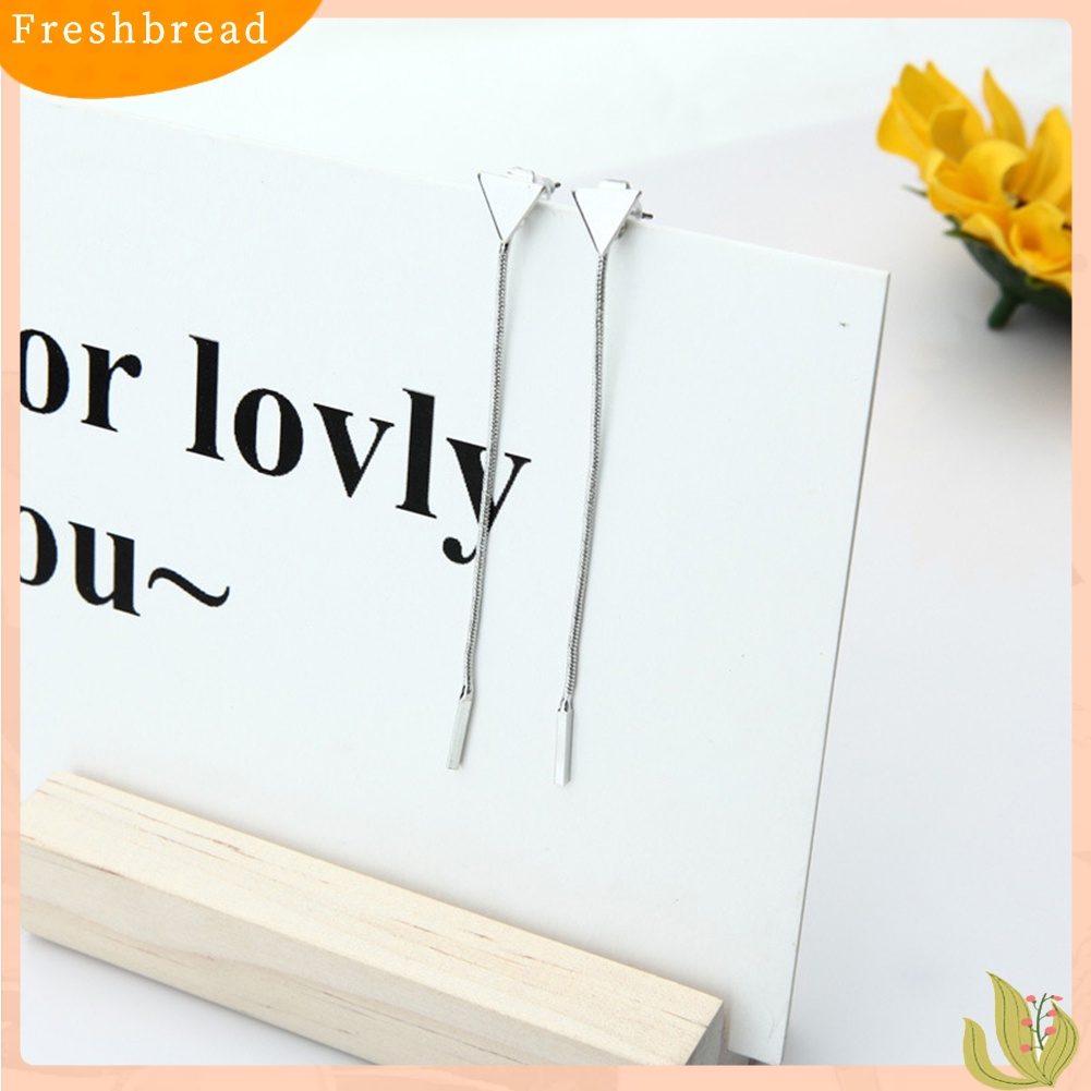 < Freshbread > Wanita Fashion Geometris Segitiga Stud Anting Rumbai Panjang Pesta Perhiasan Hadiah