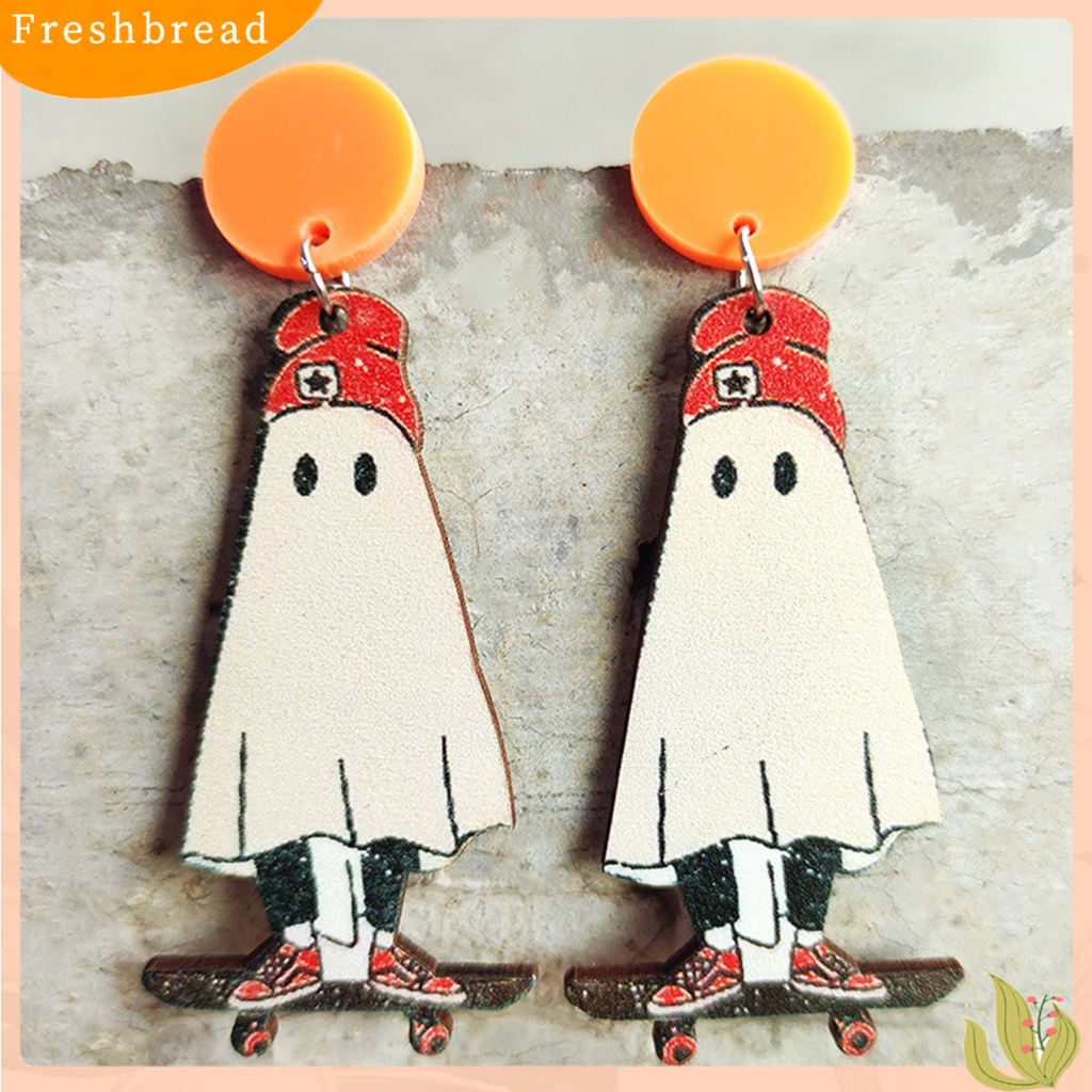 &lt; Freshbread &gt; 1pasang Anting Indah Desain Kartun Vintage Geometris catching Nyaman Dipakai Bentuk Labu Anting Menyenangkan Untuk Pesta