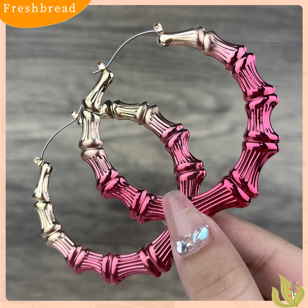 &lt; Freshbread &gt; 1pasang Anting Stud Kepribadian Berlebihan Anting Hoop Bulat Berbentuk Hati Cinta Tiga Dimensi Untuk Pacaran