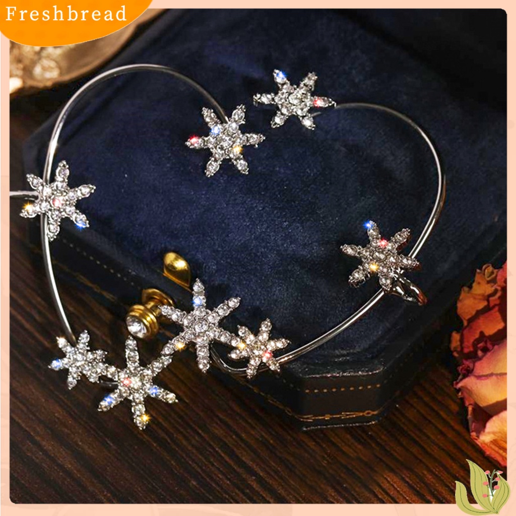 &lt; Freshbread &gt; 1Pc Pembungkus Telinga Anti Karat Hadiah Sempurna Alloy Cincin Telinga Berlian Imitasi Snowflake Halus Untuk Harian