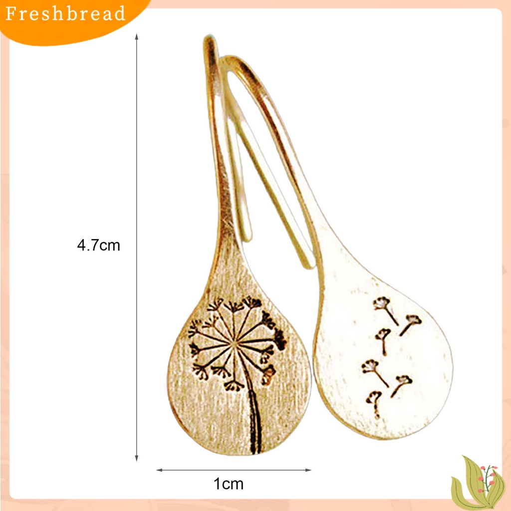 &lt; Freshbread &gt; Mode Sederhana Dandelion Menjuntai Anting Retro Perhiasan Liontin Stainless Steel