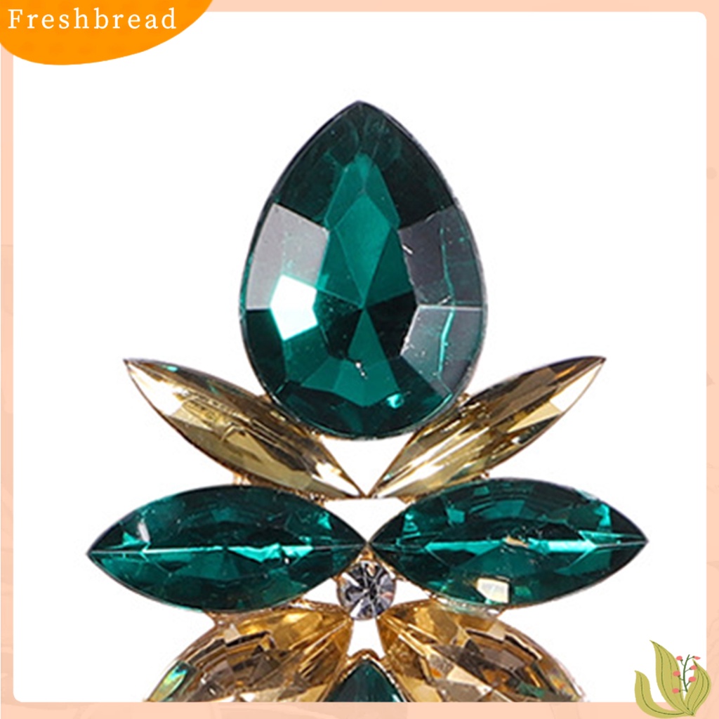 &lt; Freshbread &gt; 1pasang Anting Drop Wanita Indah Tahan Lama Alloy Fashion Mewah Berlian Imitasi Anting Tetesan Air Untuk Pesta