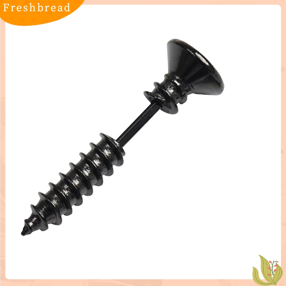 &lt; Freshbread &gt; 1pasang Punk Gothic Fashion Unisex Perhiasan Anting Pejantan Sekrup Stainless Steel