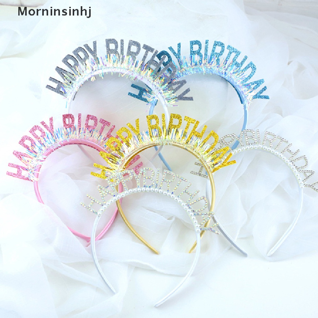 Mornin Glitter HAPPY Birthday Bando Payet Dekorasi Ulang Tahun Birthday Party id