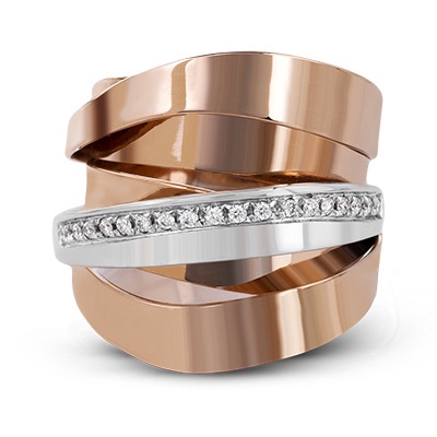 Goldkingdom Aksesoris Perhiasan Fashion Ready Stock Kreatif Multi Layer Dibungkus Berlian Berlapis Rose Gold Bicolor Cincin Eropa Dan Amerika Fashion Engagement Ring