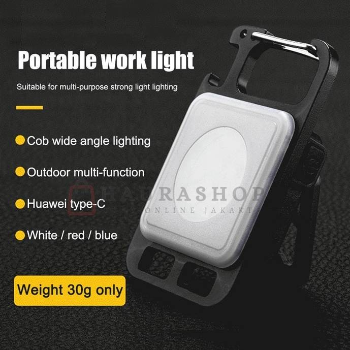 Lampu Senter 820 COB Mini Gantungan USB Rechangeable Type C Keychain Lamp Flashlight