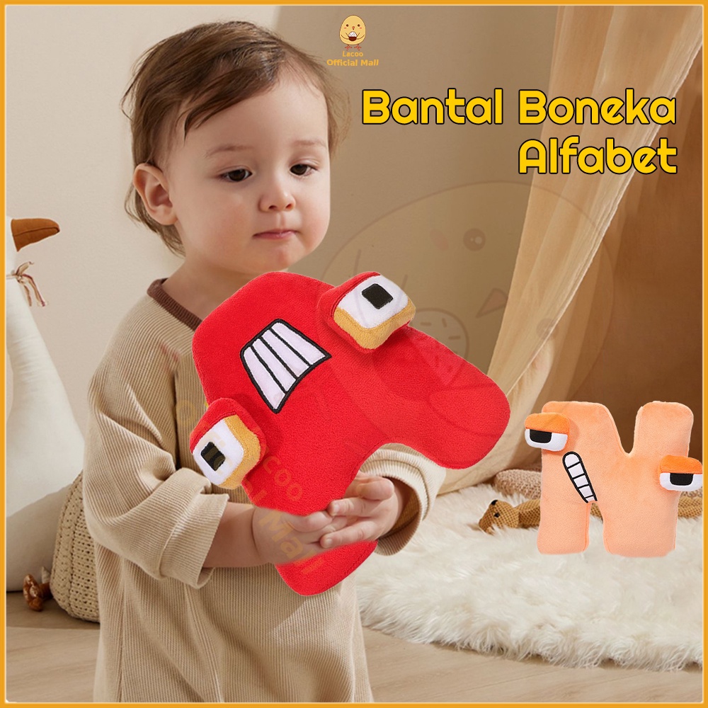 Lacoo Boneka mainan anak Bantal Boneka Desain 26 Huruf Alfabet Lore