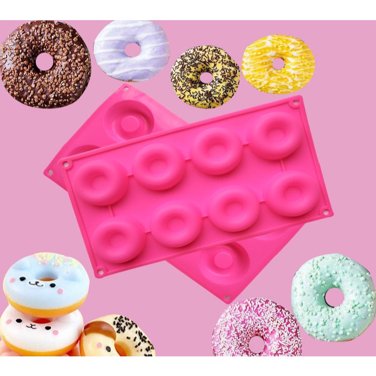 Cetakan Donut Silikon 6 Dan 8 Sekat Biskuit Muffin Cake Pan Mold Anti Lengket