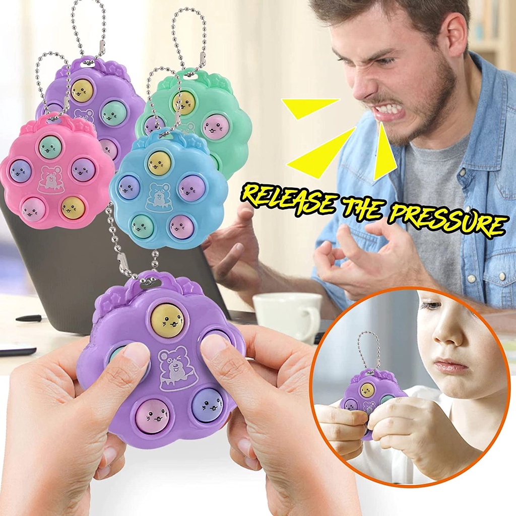 New kawaii fidget toys whack a mole keychain Simple Dimple fidget board portable Mainan Dekompresi antistress Untuk Anak Panas
