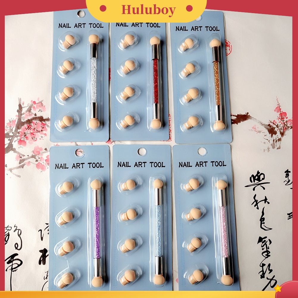 {In Stock} Portable Washable Double Head Spons Smudge Pen Nail Art Painting Dotting Tool