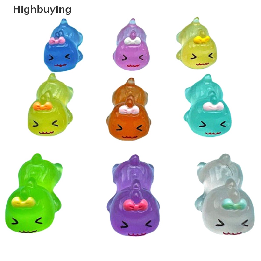 Hbid 5pcs Patung Mini Bercahaya Glow In The Dark Mainan Boneka Angka Ornamen Micro-Landscape Set Resin Craf Glory