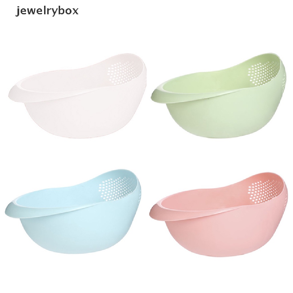 [jewelrybox] Saringan Beras Plastik Colander Kitchen Drain Basket Dengan Gagang Strainer Basket Butik