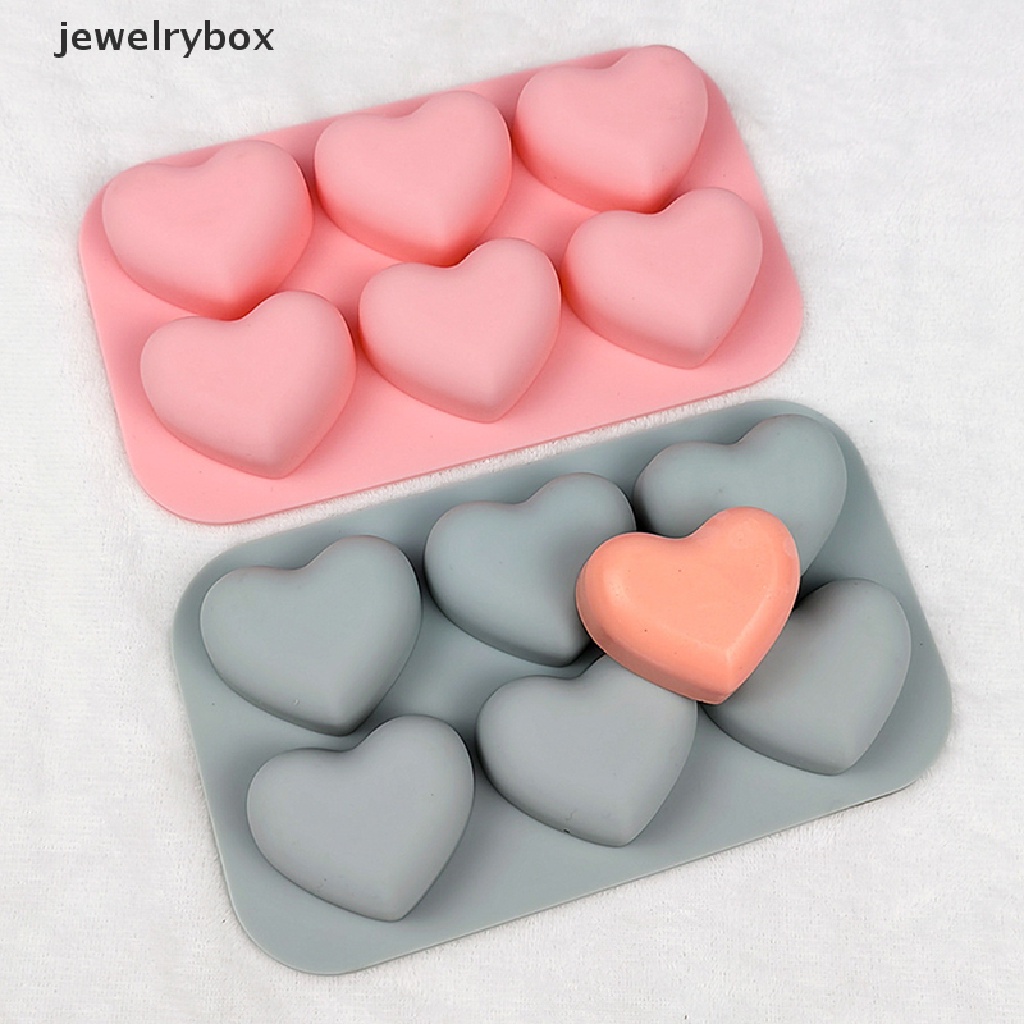 [jewelrybox] Valene Heart Silicone Mold 6rongga Love Coklat Baking Kue Dekorasi Butik