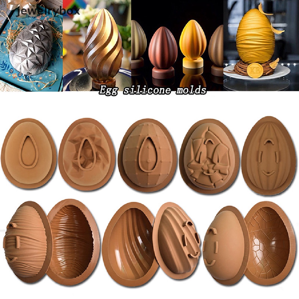 [jewelrybox] 1/2pcs Silicone Bakeware Egg Chocolate Mold Paskah Setengah Bulat Egg Mousse Mold Butik