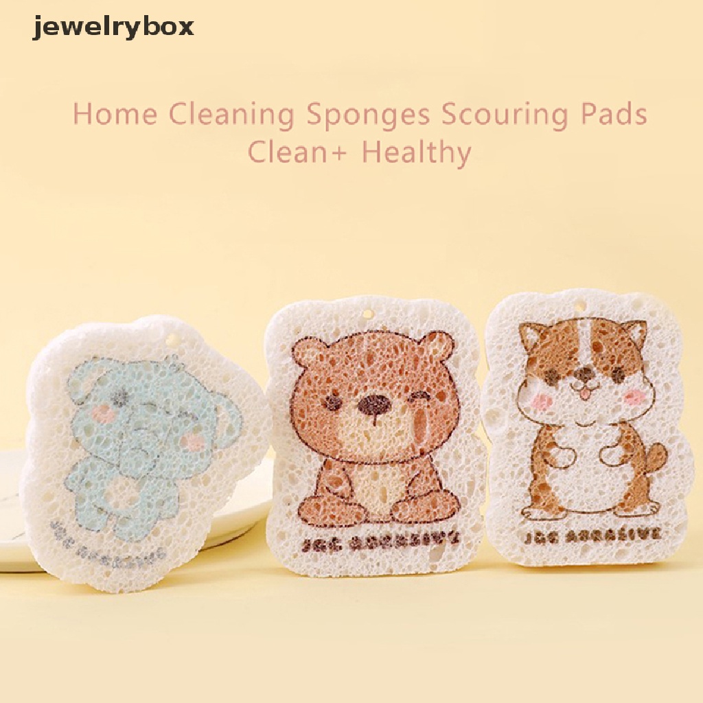 [jewelrybox] 1pc Spons Pembersih Rumah Scouring Pads Compressed Cuci Piring Spons Dapur Butik