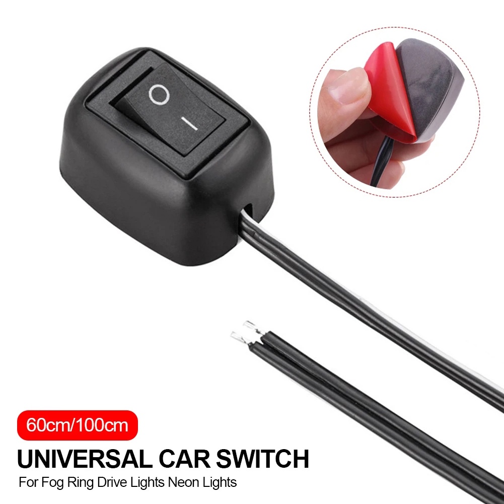 Saklar Universal Tempel Type Car Toggle DIY Drive Lights DC 12V Untuk Lampu Neon Ring Kabut Dengan Plastik Kabel