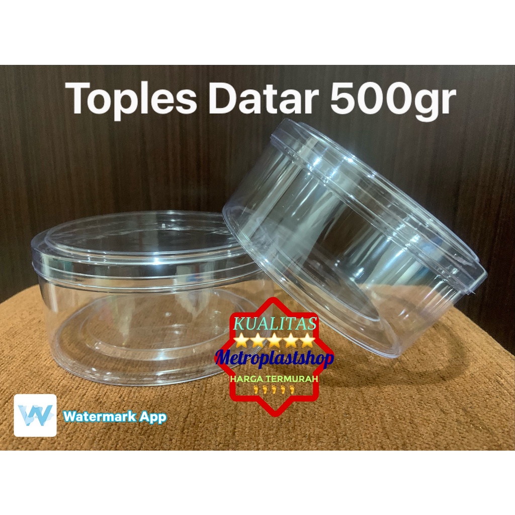 Toples kue kering 500gr bulat datar / Toples nastar 500gram / toples cookies