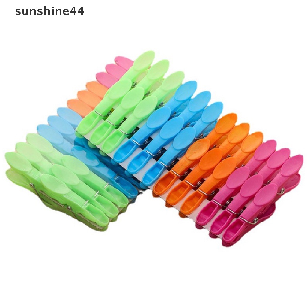 Sunshine 24Pcs Jepitan Hanger Pasak Klip Gantungan Plastik Rak Kait Baju ID