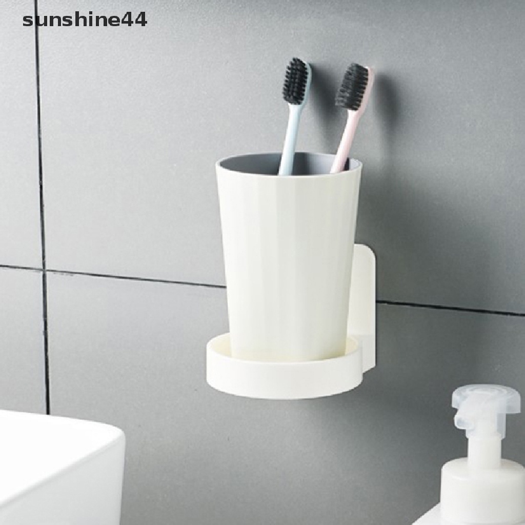 Sunshine Bathroom Storage Self Adhesive Botol Holder Tray Bulat Tempel Dinding Penyangga ID