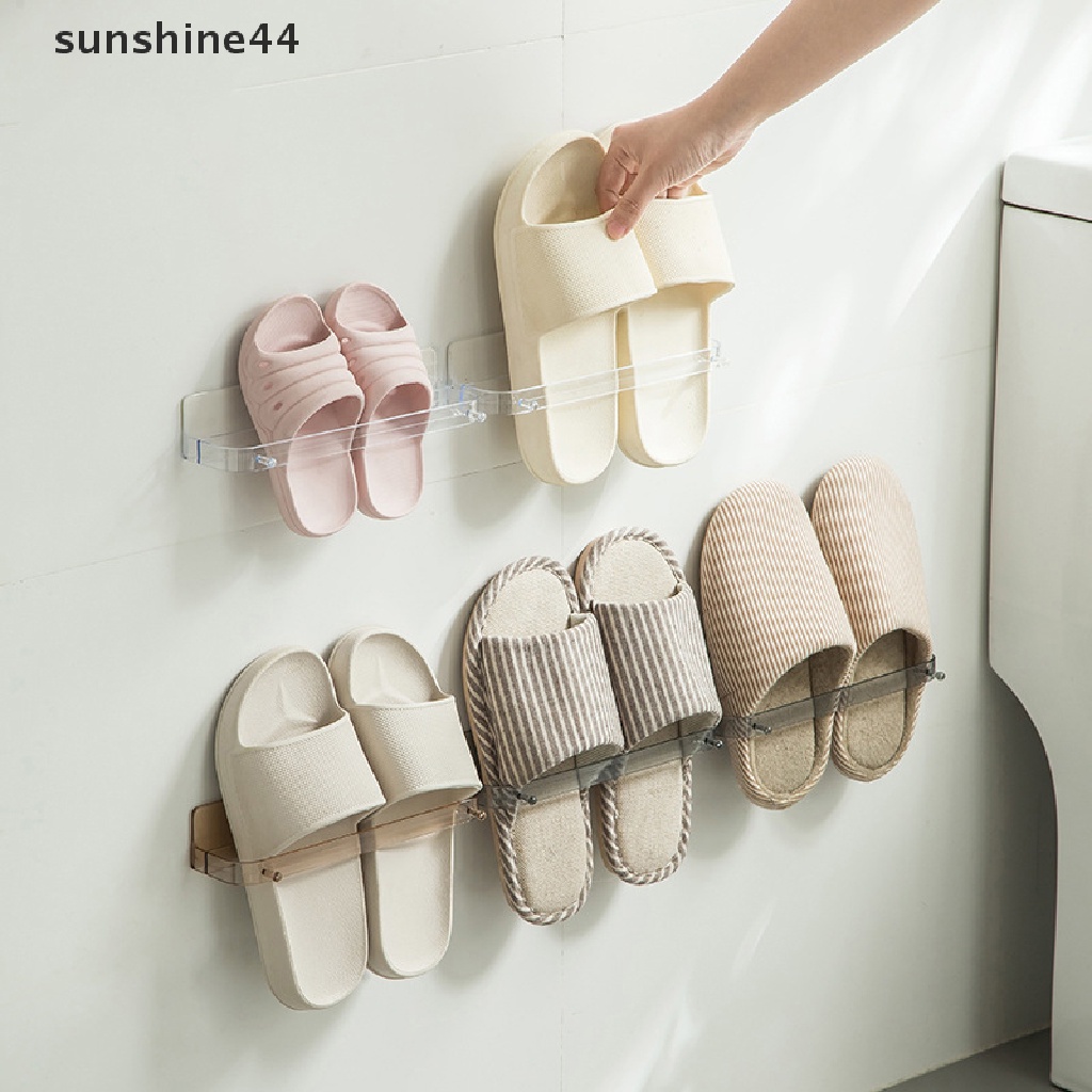 Sunshine Rak Penyimpanan Organizer Sandal Kamar Mandi Yang Dipasang Di Dinding Menghemat Ruang Rak Sandal ID