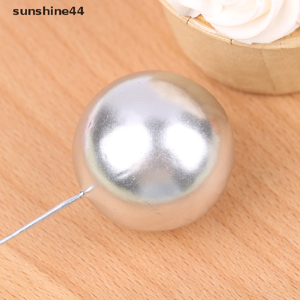 Sunshine 6Pcs Cake Ball Plug-ins Birthday Ball Cake Topper Dessert Decor Insert Card ID