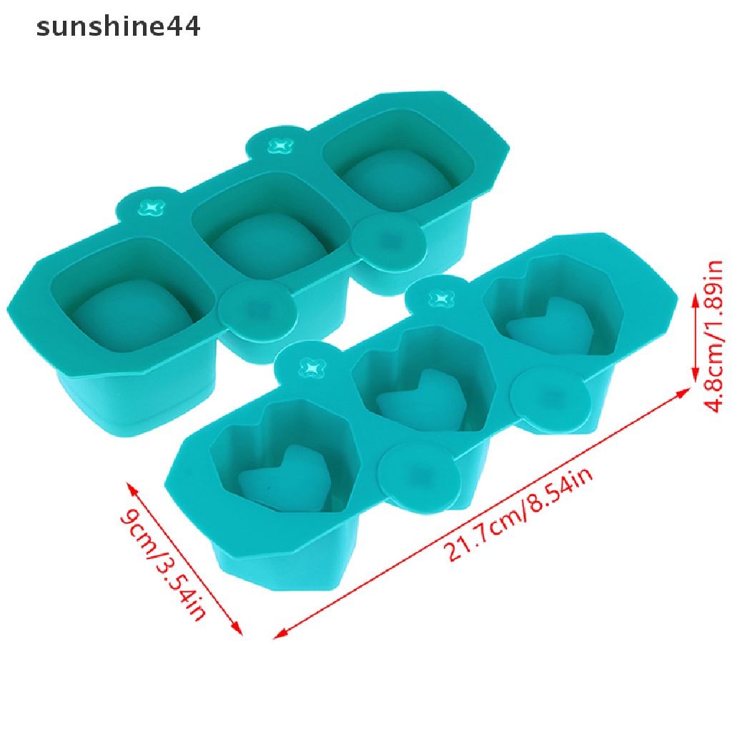 Sunshine 1Pc Cetakan Silikon Toples 3lubang DIY Pot Bunga Bulat Gypsum Resin Mold ID