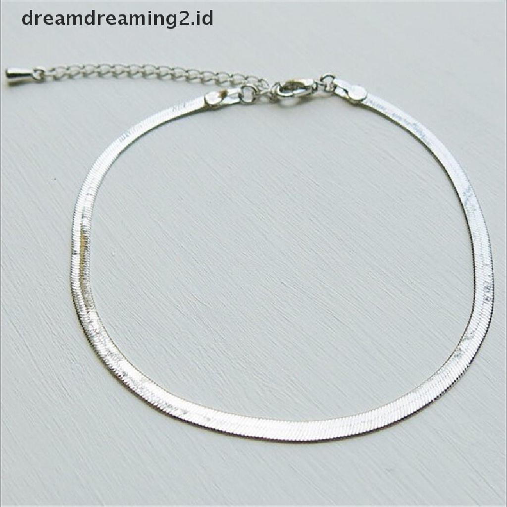 (hot) 1pc Gelang Kaki Rantai Silver/Gold Plated Gelang Kaki Perhiasan Kaki Perhiasan Pantai//