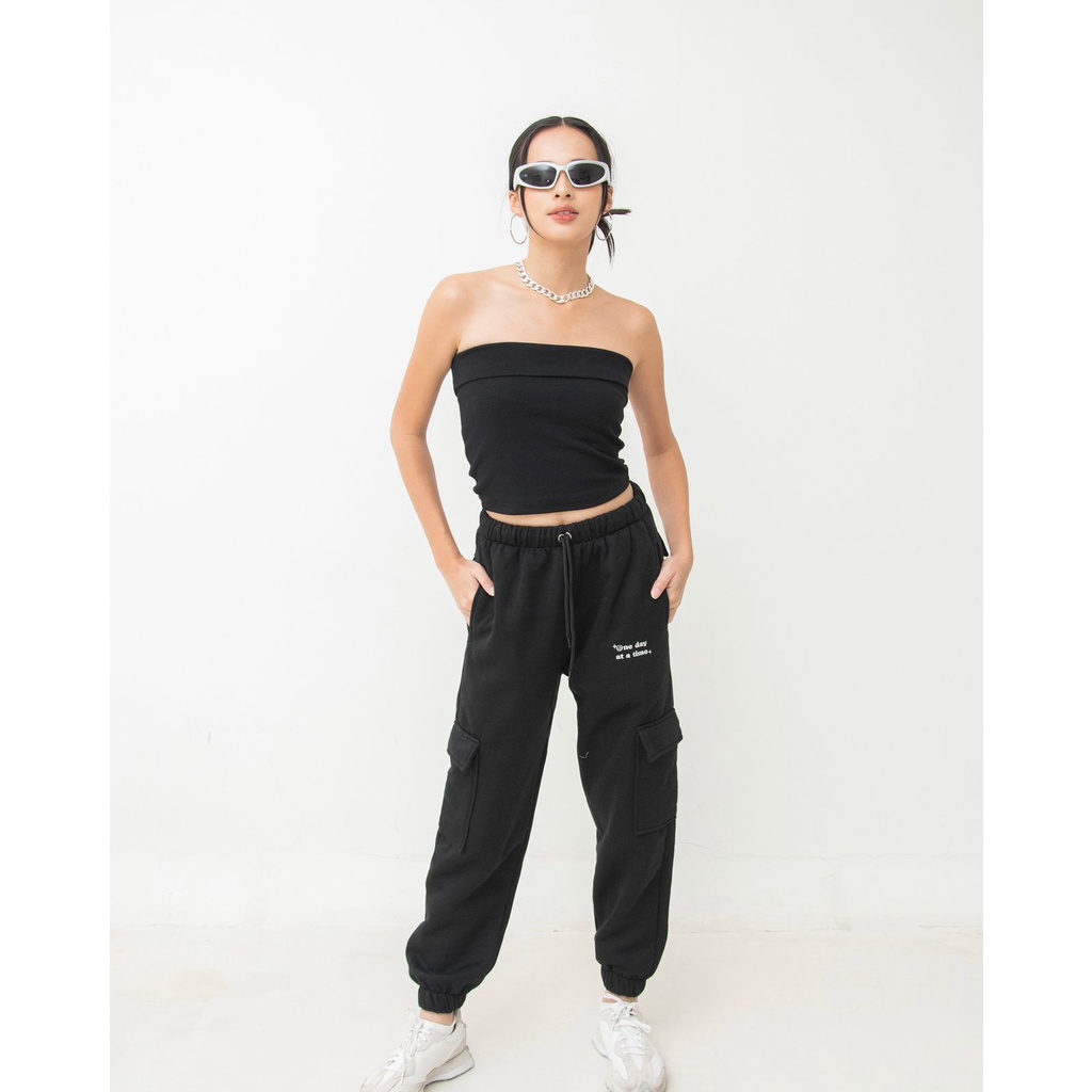 Aretha jogger cargo bordir | Aesthete yourlife