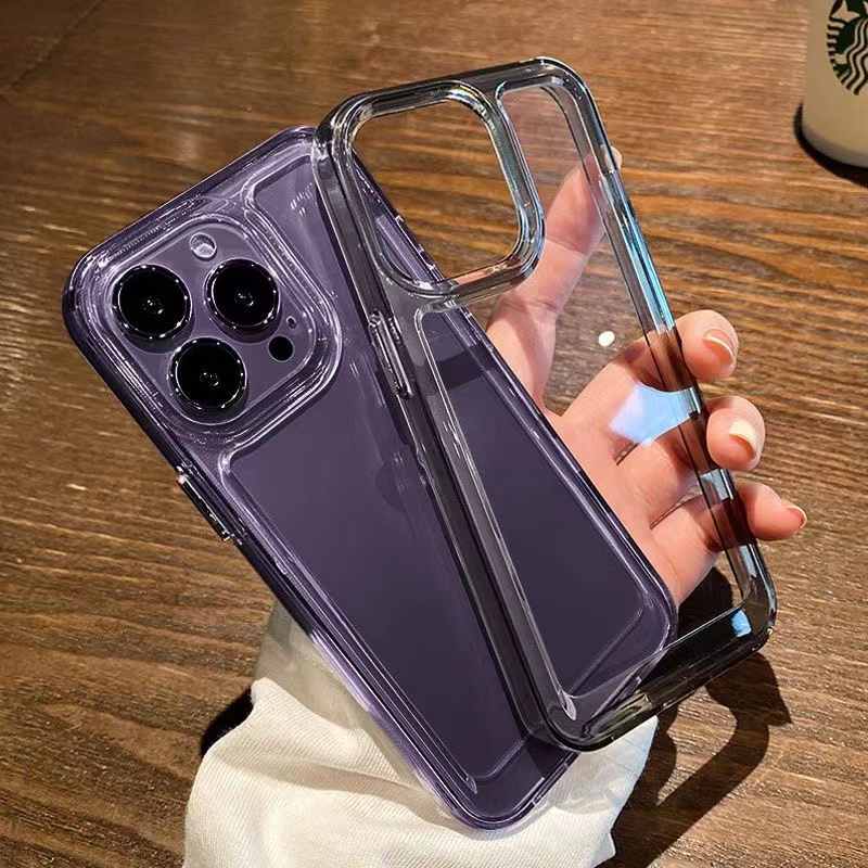 IPHONE Casing Hp Akrilik Ungu Malam Gelap Baru Iphone11 12 13 14 Pro Max Plus X Xs Max Xr 78 Plus SE 2020 Shockproof Case Cover