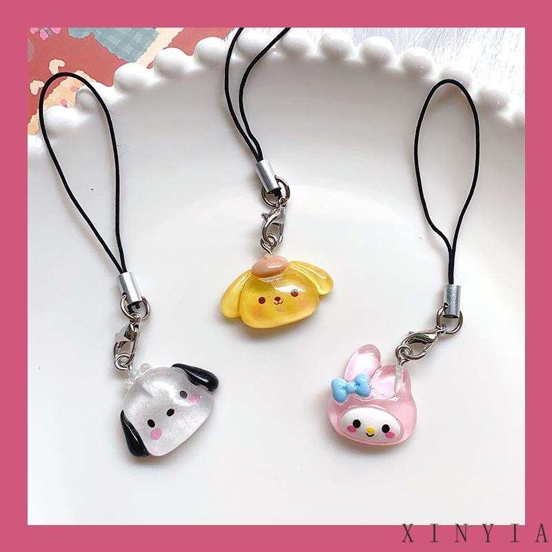 [xinyia.id11] Liontin Telepon Glitter Transparan Pochacco Cinnamoroll Lucu USB Flash Disk Tas Pendant Lanyard