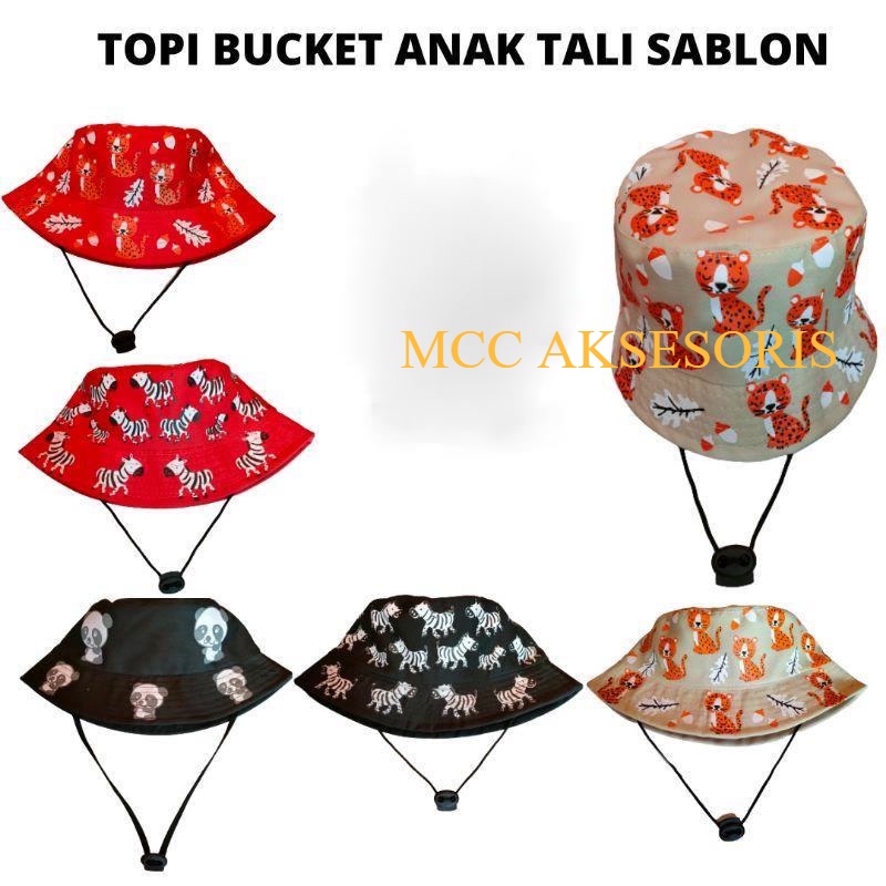 Bucket Anak Tali Sablon DINOSAURUS / Bucket Anak Sablon DINOSAURUS PANDA