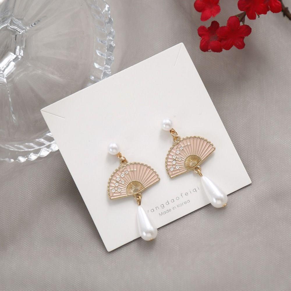 Mxbeauty Anting Gaya Cina Geometri Vintage Kipas Fashion Rumbai Klasik Perempuan Menjuntai Earrings