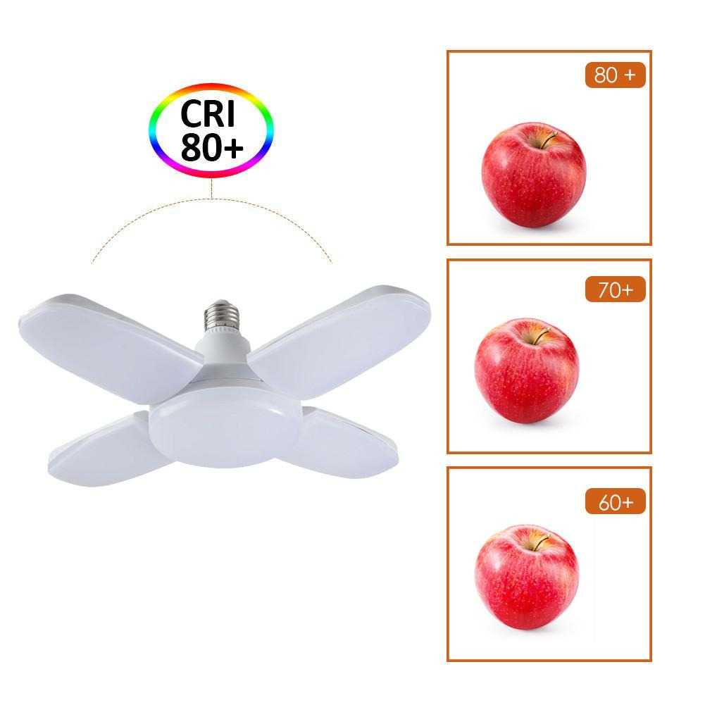 Lampu Lipat Kipas LED Foldable Four Leaf Bulb E27 220V 28W With Remote