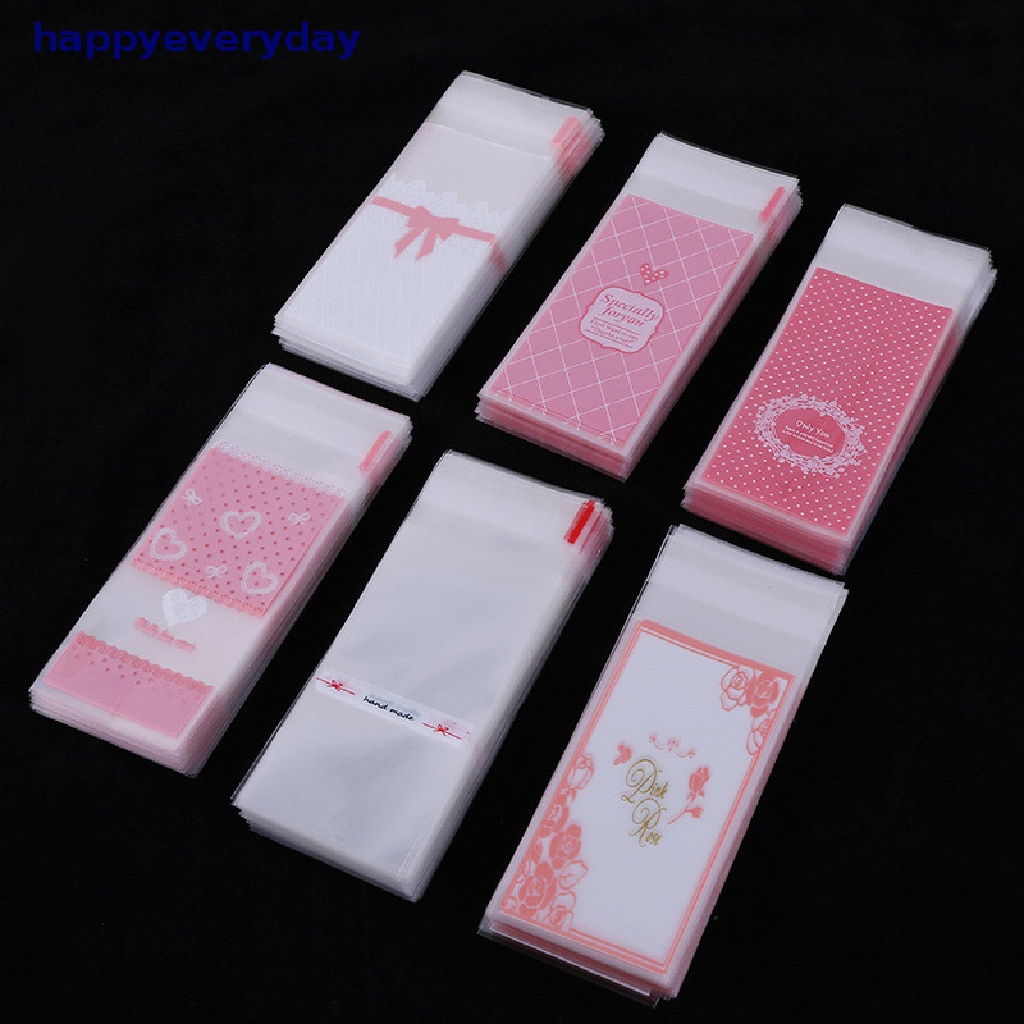 [happy] 100pcs Plastik Mini Kemasan Kue Kering cupcake wrapper bags opp self adhesive bags [ID]