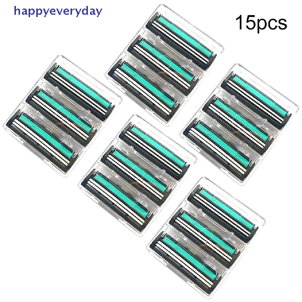 [happy] 15xtravel Set Handle Pisau Cukur Silet Pengaman Yang Dapat Diganti Double Blade [ID]