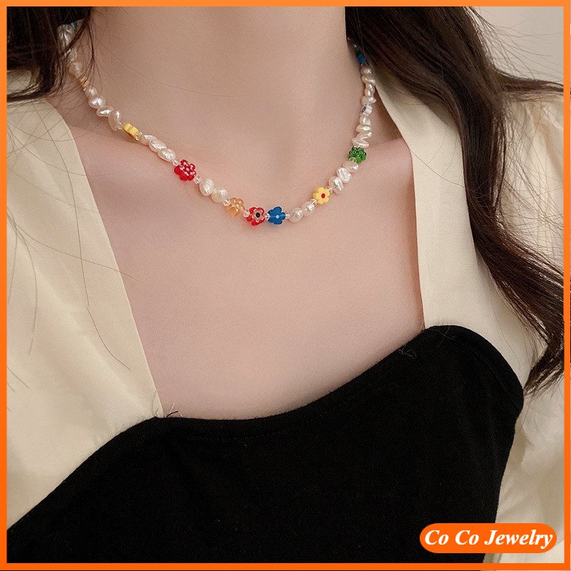 Kalung Bunga Mutiara Untuk Wanita Rantai Klavikula Gaya Korea