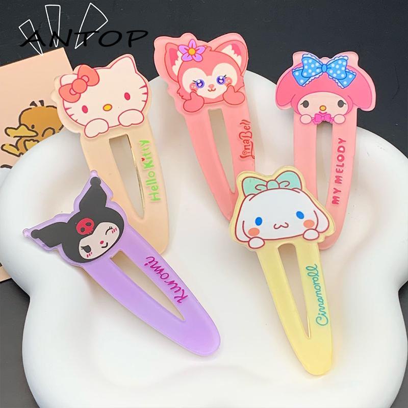 【antop】Duckbill Clip Cute Melody Kuromi Jepit Rambut Poni Side Clip Kartun Hair Clip