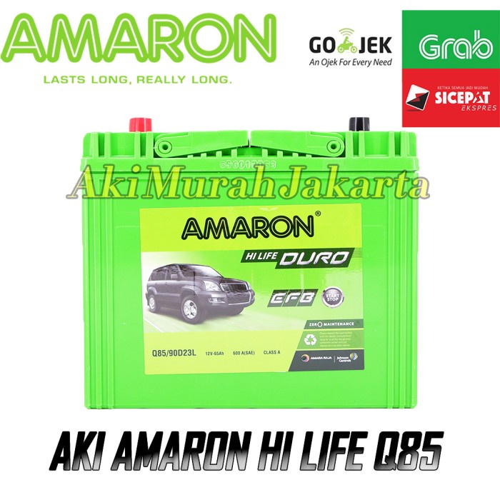 Aki Mobil MAZDA 2 SKYACTIVE Q85 / 90D23L Amaron Hi-Life 12V / 65Ah